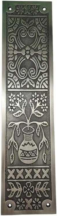 Adonai Hardware Decorative Aluminium Push Plate (15 Inch Melchizedek x 1 Pack, Antique Brushed Nickel)