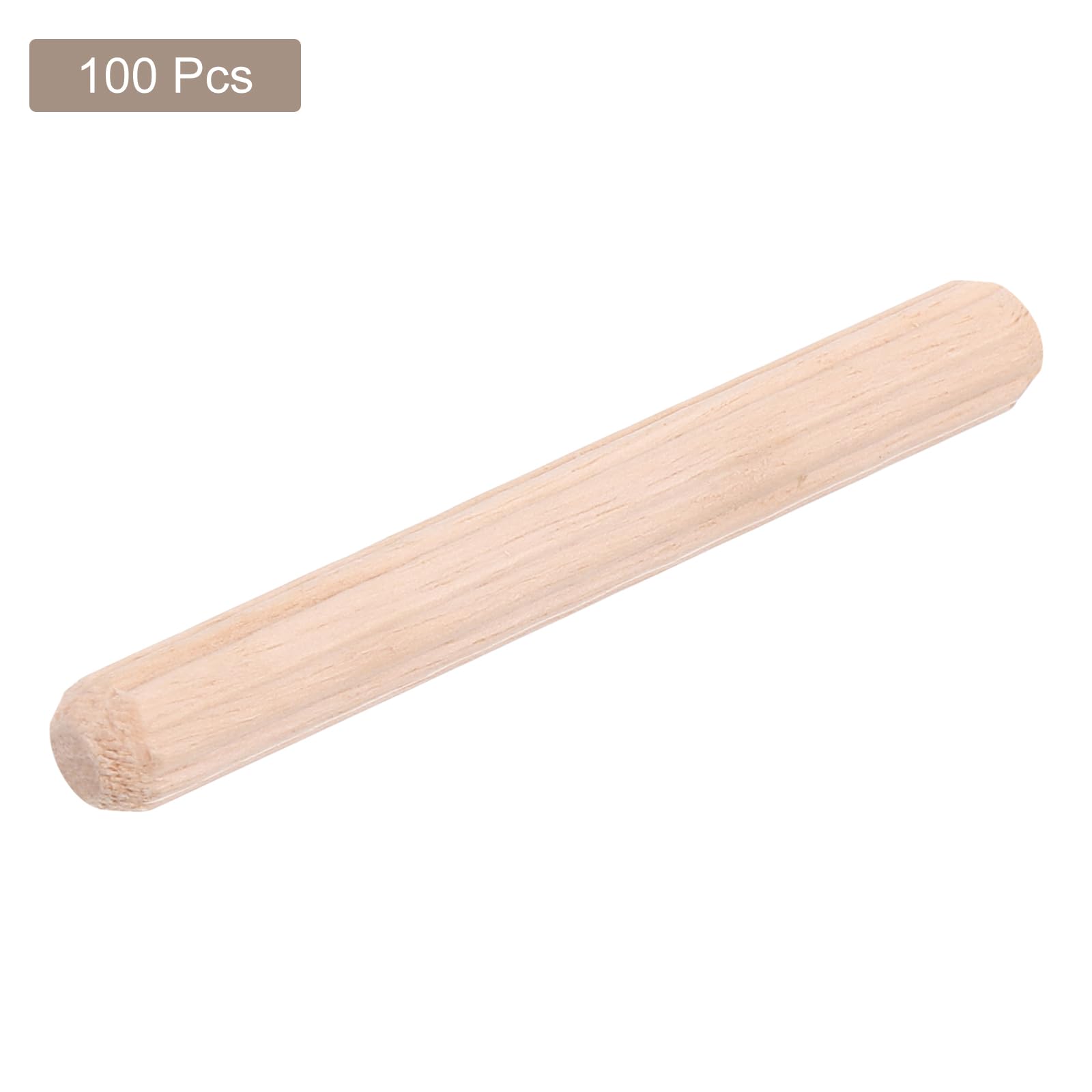Wooden Dowel Pins - 100 Pack for Woodworking -3