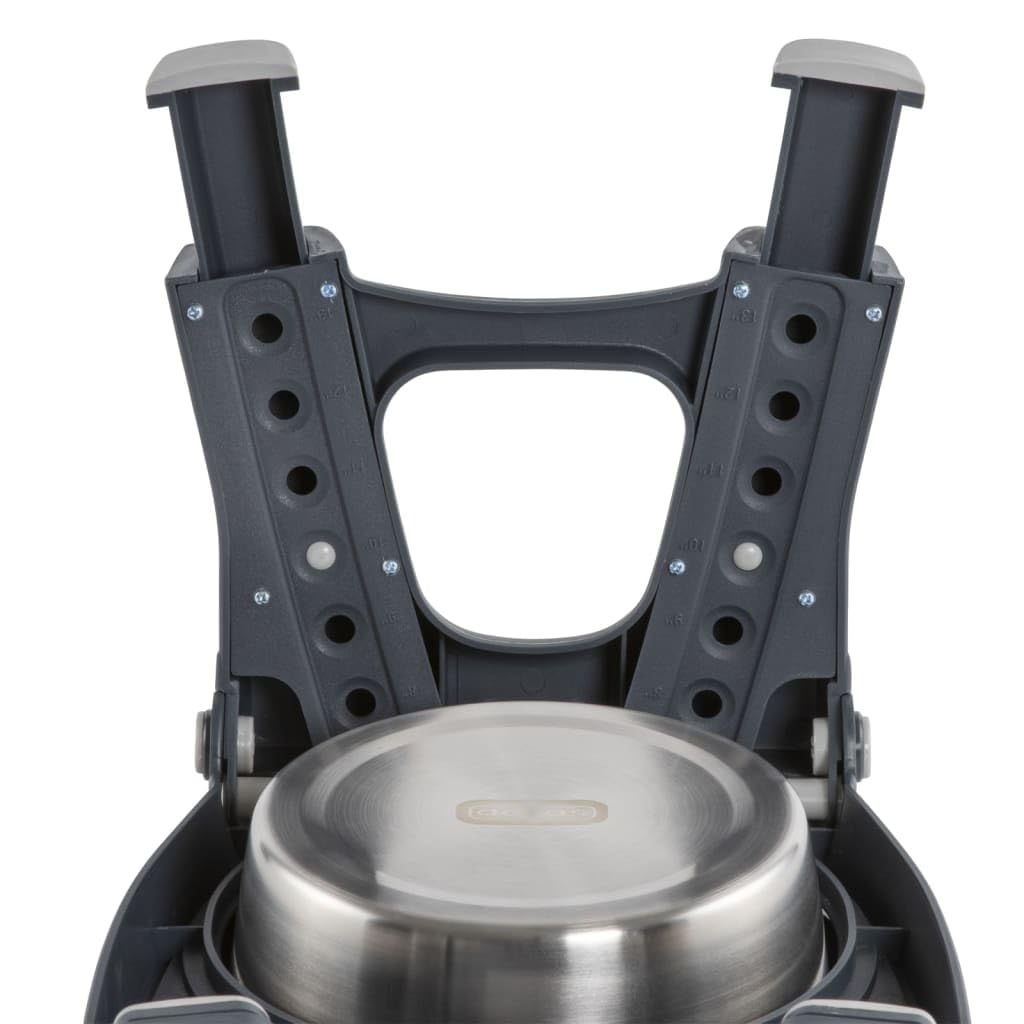 Dexas Alimentador Doble para Mascotas de Altura Ajustable con Cuencos de Acero Inoxidable