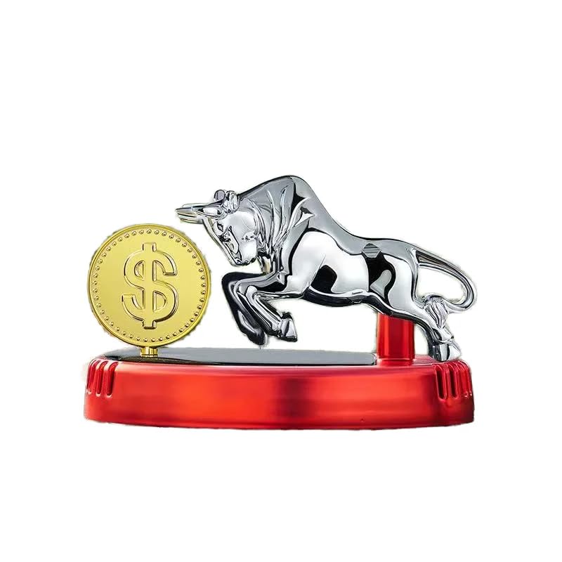 Image of YOURKARTS.COM Bull Coin Solar Dashboard Perfume - Premium Rotating Dollar Ornament Car Fragrance Diffuser for Dashboard Style car accessories 2025