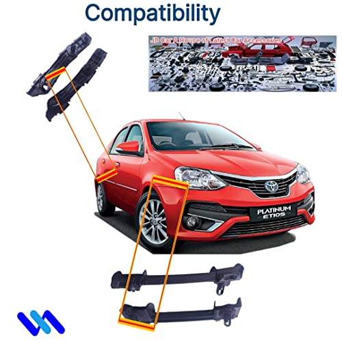 Image of Car Accessories (for Toyota Etios /Platinum Etios /Etios Liva) Heavy Duty Front Bumper Bracket /Lock (1 Pair Left Right Side For Front Lock)1823