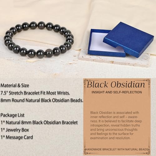 LPBeads Handmade Natural Gemstone Stretch Elastic Bracelet Healing Crystal Round Stone Beads Jewelry Gifts for Women Men - Image 5