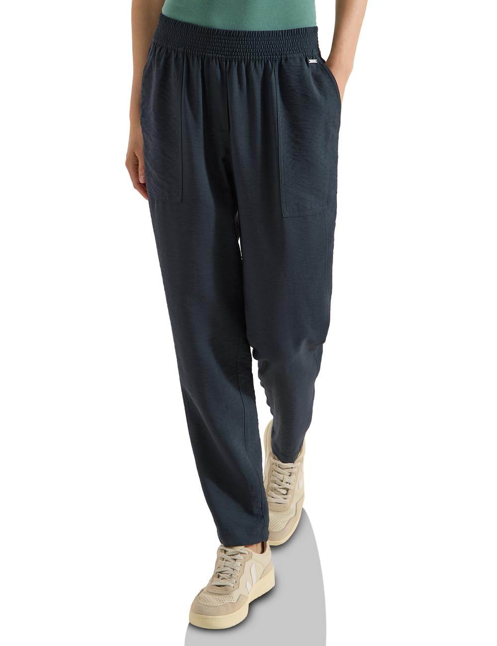 Cecil Women's Mid Waist Slim Leg Trousers in Loose Fit 3818763, Palm Breeze Green, yl;