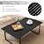Outvita Outdoor Patio Furniture Set, 4 Pieces Patio Furniture with Coffee Table Set, Metal Conversation Sets with Wood Armrest & Removable Washable Cushions for Balcony, Deck and Poolside