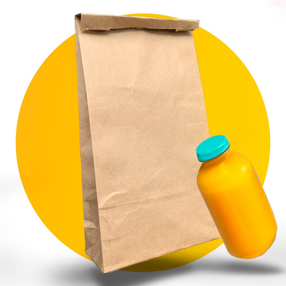 Simplelifeco Uk Brown 20 Paper Lunch Bags | Block Bottom Paper Grab Bags For Take-Aways, Sandwiches And Groceries In Carbon Neutral Packaging