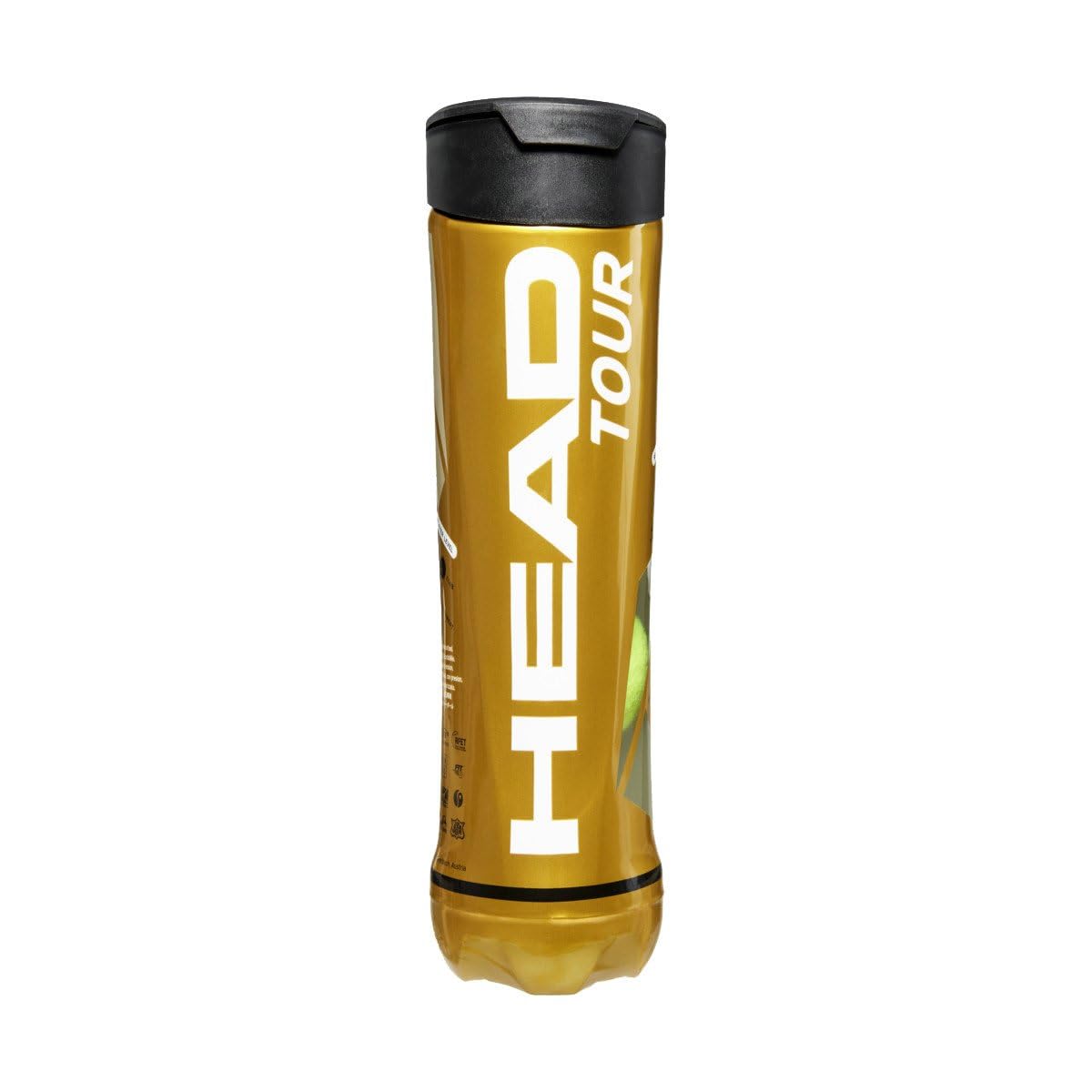 HEAD Palline da tennis Tour, 4 palline, gialle, 28 x 28 x 8 cm; 300 grammi