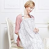 Breastfeeding Nursing Cover,Breathable Cotton Privacy Feeding Cover, Feeding Apron,Adjustable Strap, Stylish and Elegant (Style 1)