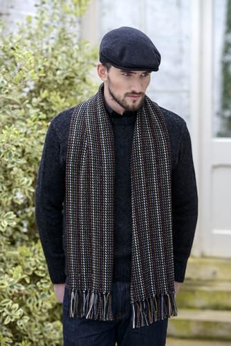 Mucros Weavers Irish Trinity Flat Cap for Men, Newsboy Hat (Medium, Charcoal)