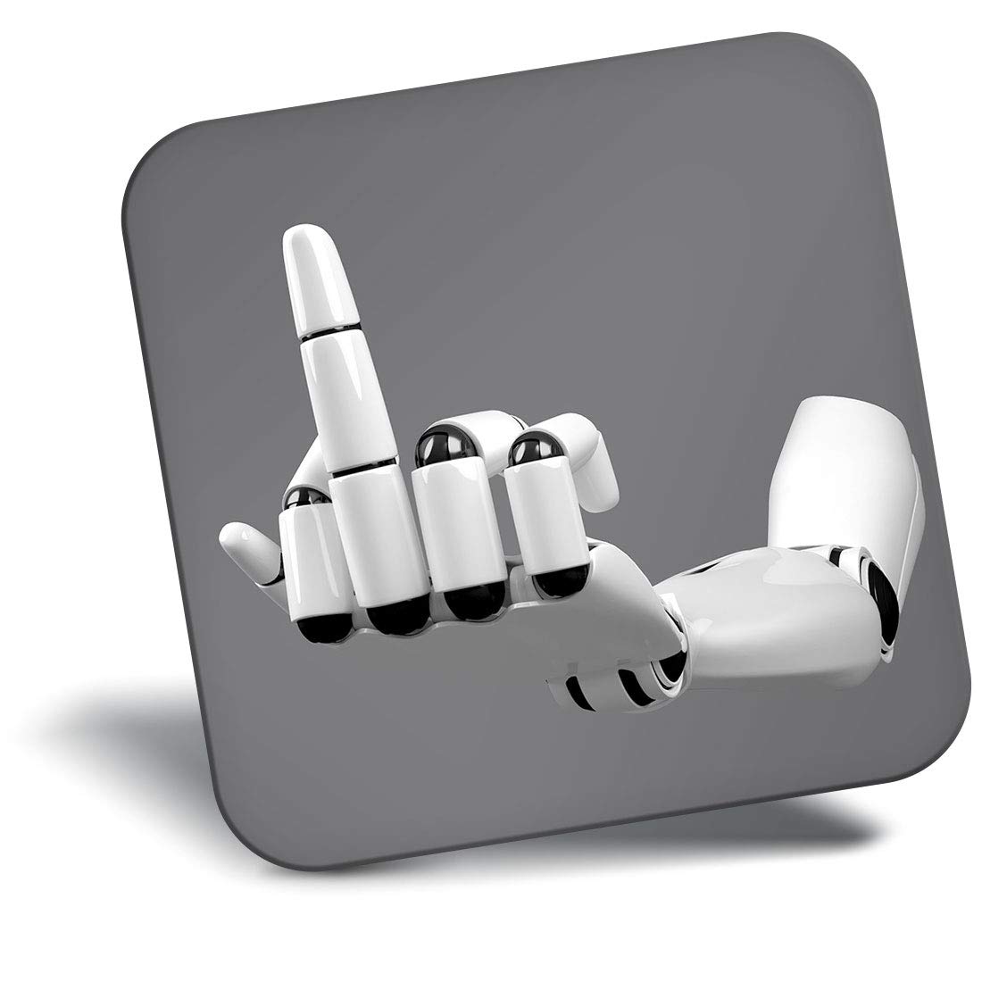 Destination Vinyl Ltd Fridge Magnet - Rude Middle Finger Robot Office Joke 12322