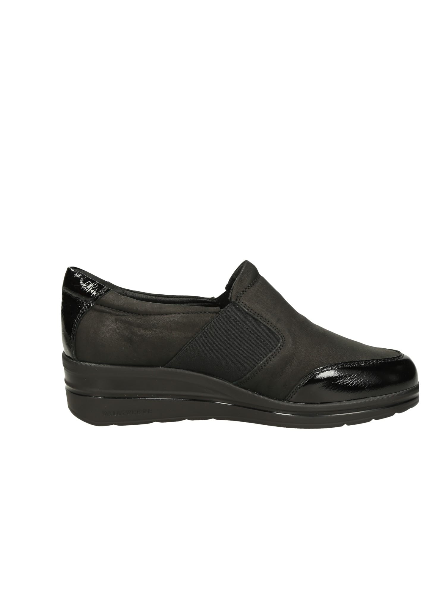 Valleverde VD200AF Mocassini Casual Donna Pelle Nero Tacco Zeppa 4Cm Suola Gomma