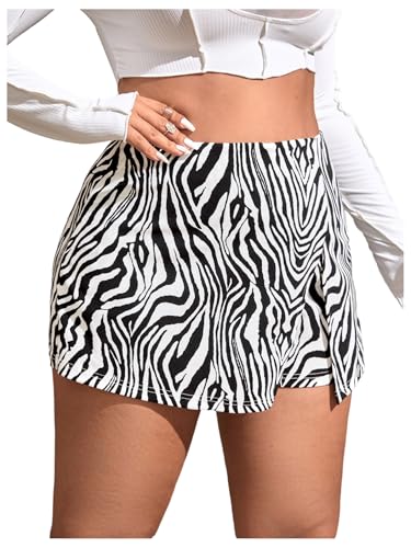 WDIRARA Women's Plus Size Plaid Checkered Skorts Elastic Waist Wrap