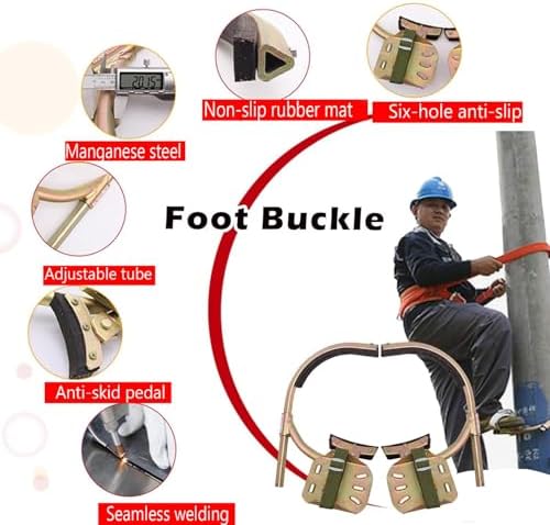 Adjustable Electrician Climbing Shoes with Secure Spikes, Anti-Slip Design for Lineman Pole Maintenance, Durable Utility Foot Buckles for Safe Concrete Pole Ascents - 1