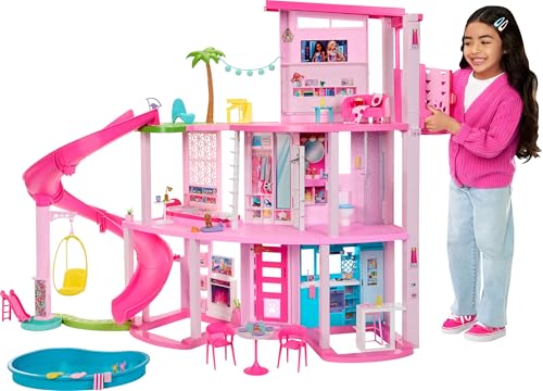 Barbie DreamHouse, Doll House Playset with 75+ Pieces Including T...