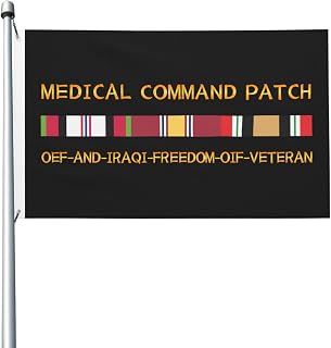 Medical Command Patch OEF-And-Iraqi-Freedom-OIF-Veteran 3x5 FT Flag - Vivid Printing, Indoor Outdoor Banner with Brass Grommets