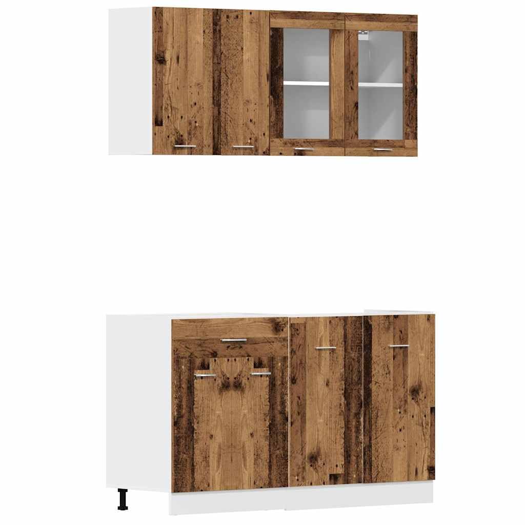 Mueble de Cocina 4 Piezas Madera contrachapada Madera Vieja