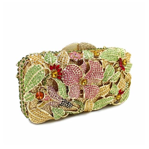 Image of Luxury Crystal Clutch Purse for Women Rhinestone Handbag Formal Party Evening Bag Sparkly Bridal Flower Purse