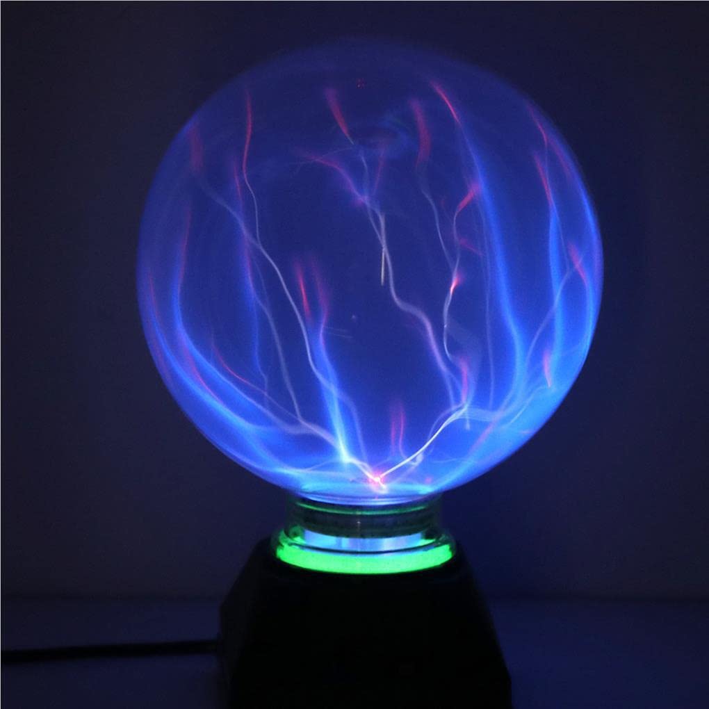 6/8 Pouces Foudre Cristal Globe Tactile nébuleuse sphère électrostatique Bureau Jouet Commande vocale veilleuses Table décor fête, 8 Pouces