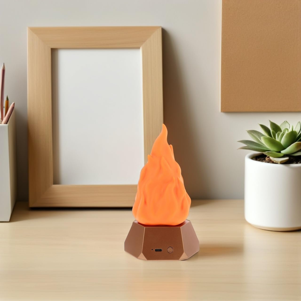 Operitacx Lámpara De Fuego Falsa Recargable Usb Con Efecto Llama Led Ajustable Modos Luz Nocturna Para Decoración Exterior Camping y Terraza