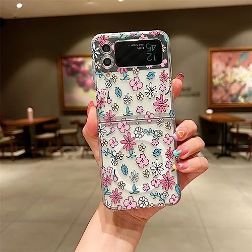 Coque Samsung Galaxy Z Flip 4 magnétique transparente silicone fleurs protection