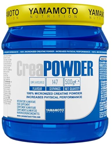 Yàmamoto CreaPowder 500 grammi - creatina monoidrato purissima, senza Glutine, Senza Lattosio - gusto Naturale