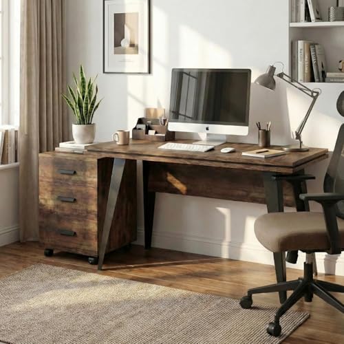 Image of FFO Computer Table with Storage | Multipurpose Office Desk for Home & Work | Study Table for Students | Sturdy PC Table with 1 Year Warranty | DIY Assembly