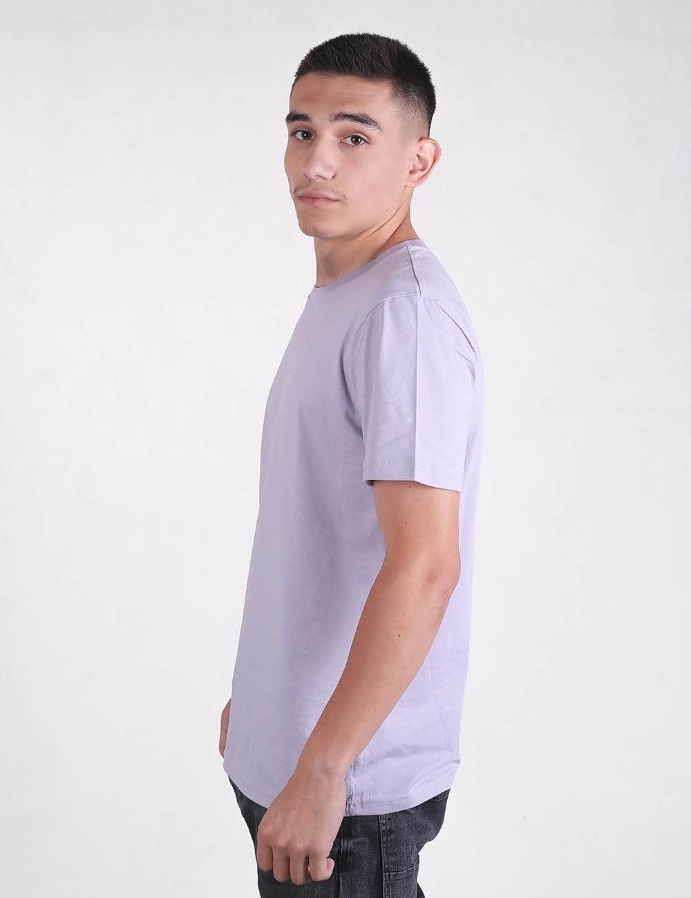 Organic Cotton Camiseta con Estampado Icon, Lavanda, M