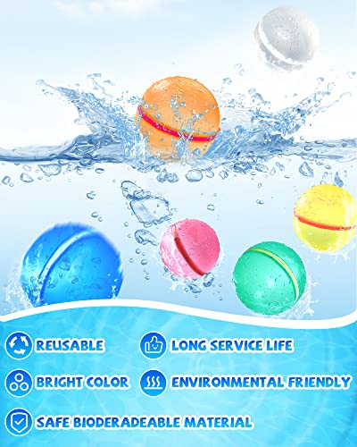 Soppycid 15Pcs Reusable Water Balloons, Water Balls For Boys And Girls, Easy To Fill, Easy Storage, Reusable Water Balloons For Kids, Pool Outdoor Toys For Water Balloon Fights, Bath Time, Beach #TOP4