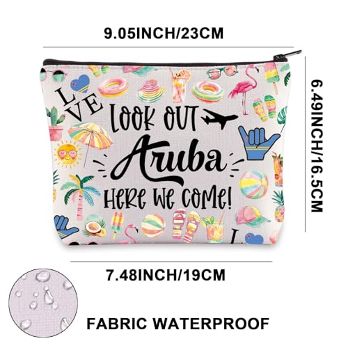 JNIAP Aruba Makeup Bag Aruba Trip Gifts Aruba Vocation Gifts Aruba Travel Bag Aruba Souvenir Aruba Toiletry Bag (Look Out Aruba)2