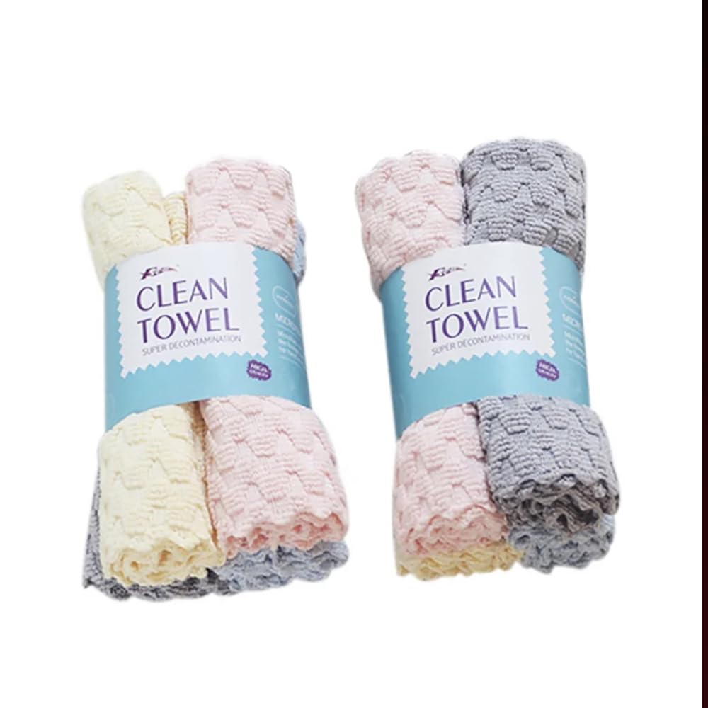 MERISH 4pcs Pack Water Absorbent Thickened Microfiber Dishcloth Dishtowel Cleaning Cloth Dish Cloth Dish Towels for Kitchen Usage (B0CGVBY95X) Amazon Price History, Amazon Price Tracker