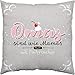 H:)PPY life 46121 Baumwoll-Kissen mit Spruch Omas sind wie Mamas nur mit Puderzucker, 40 cm x 40 cm, Rosa Kissen