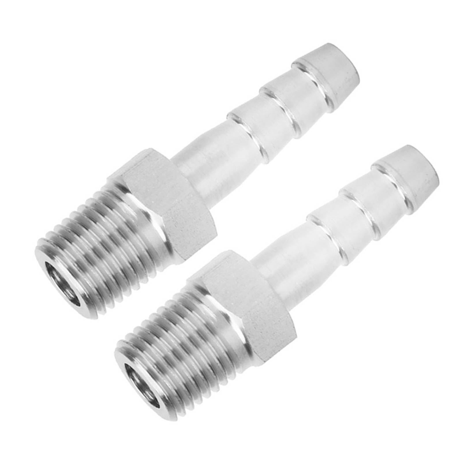Cocoarm Conector Macho BSPT de Acero Inoxidable Conector de Acoplamiento Rápido con Junta de Púas para Equipos Neumáticos Material 304 de 1/4 pulg. Resistencia a Altas Temperaturas (BSPT1/4-8mm)