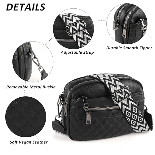 Image of TANTOMI Crossbody Bags for Women, 6-Pockets Cross Body Purse, Vegan Leather Handbags Shoulder Bag for Travel, Gifts for Women