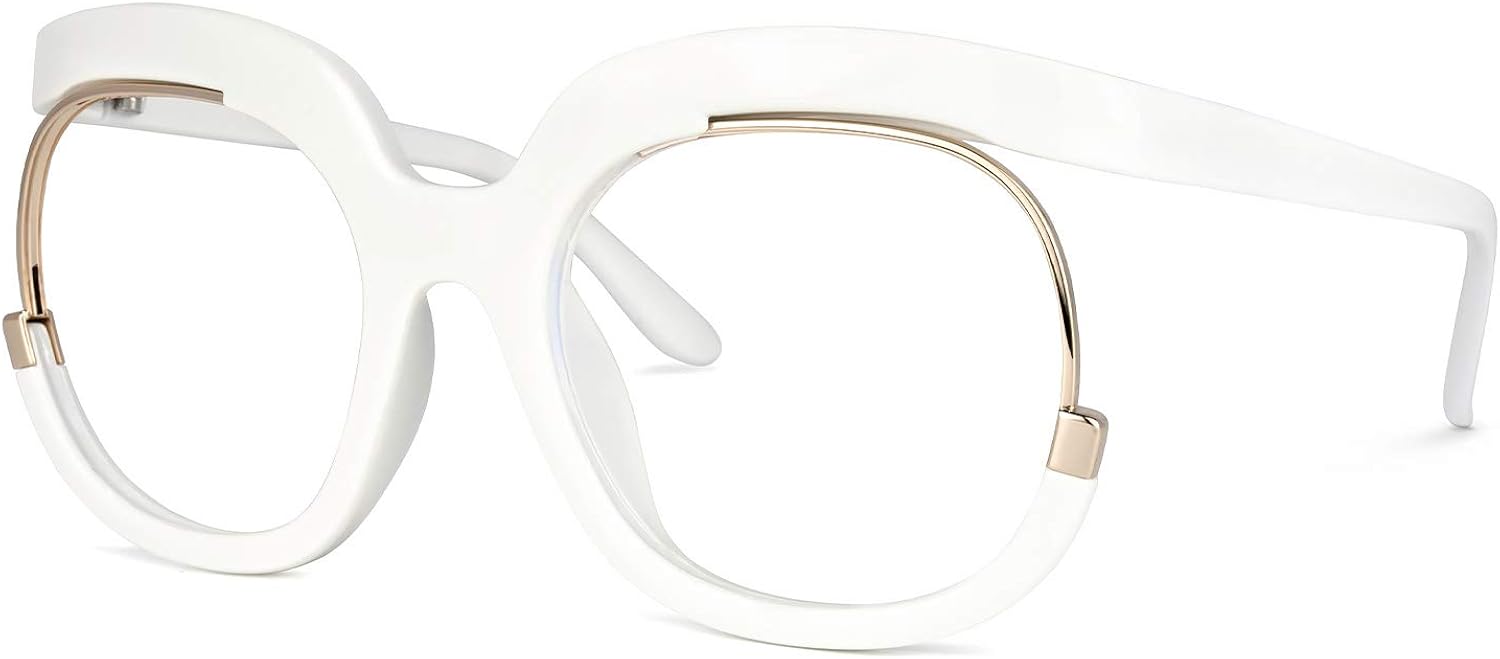 VOOGLAM Fredia OX739865 - Marco de lentes cuadrados de gran tamaño con lente transparente para mujer