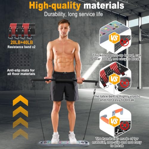 Image of HOTWAVE Push Up Board, Portable PushUp Board, Foldable 20 in 1 Push Up Bar | Multifunctional Pushup Handles for Floor, Professional Strength Training Equipment For Men and Women at Home Gym