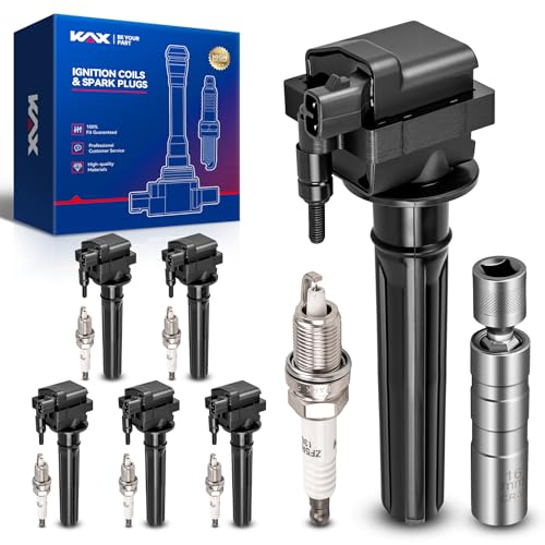 Image of KAX 6 Ignition Coils & 6 Spark Plugs Set for Pacifica 2004, 2005-2006 3.5L | (w /tool) Fits Chrysler 300 2005 3.5L, 300M 1999-2004, Concorde 98-01 3.2L 02-04 3.5L, LHS, Prowler, Intrepid, Magnum UF269