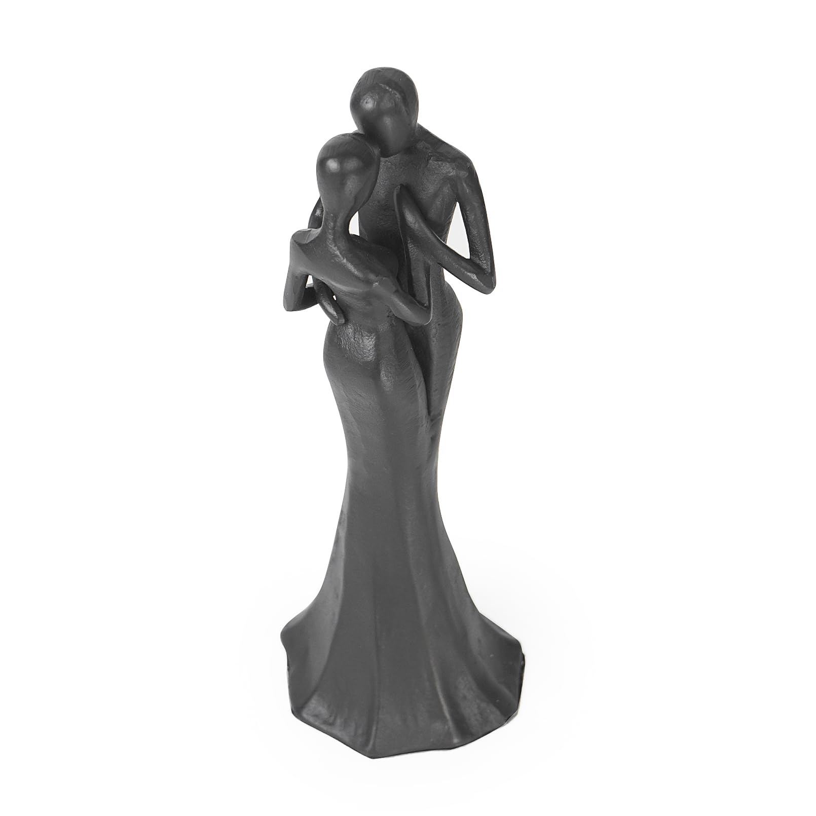 Aoneky Estatua de Pareja Enamorados - Figura de Amor, Escultura Moderna Abstracta de Hierro Fundido, Decoración para Hogar Salón Habitación, Regalo Original para San Valentín Aniversario Boda, Negro