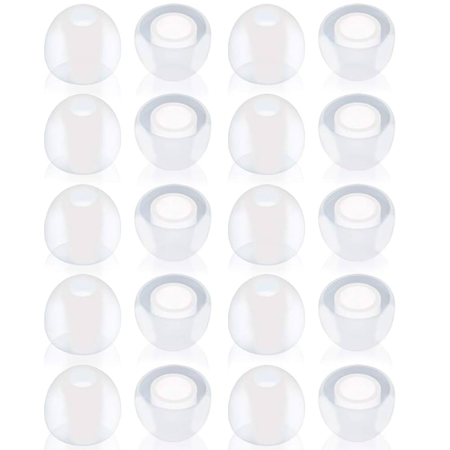 Bluecell 10 Pairs Small Clear Replacement Earbuds Ear Tips