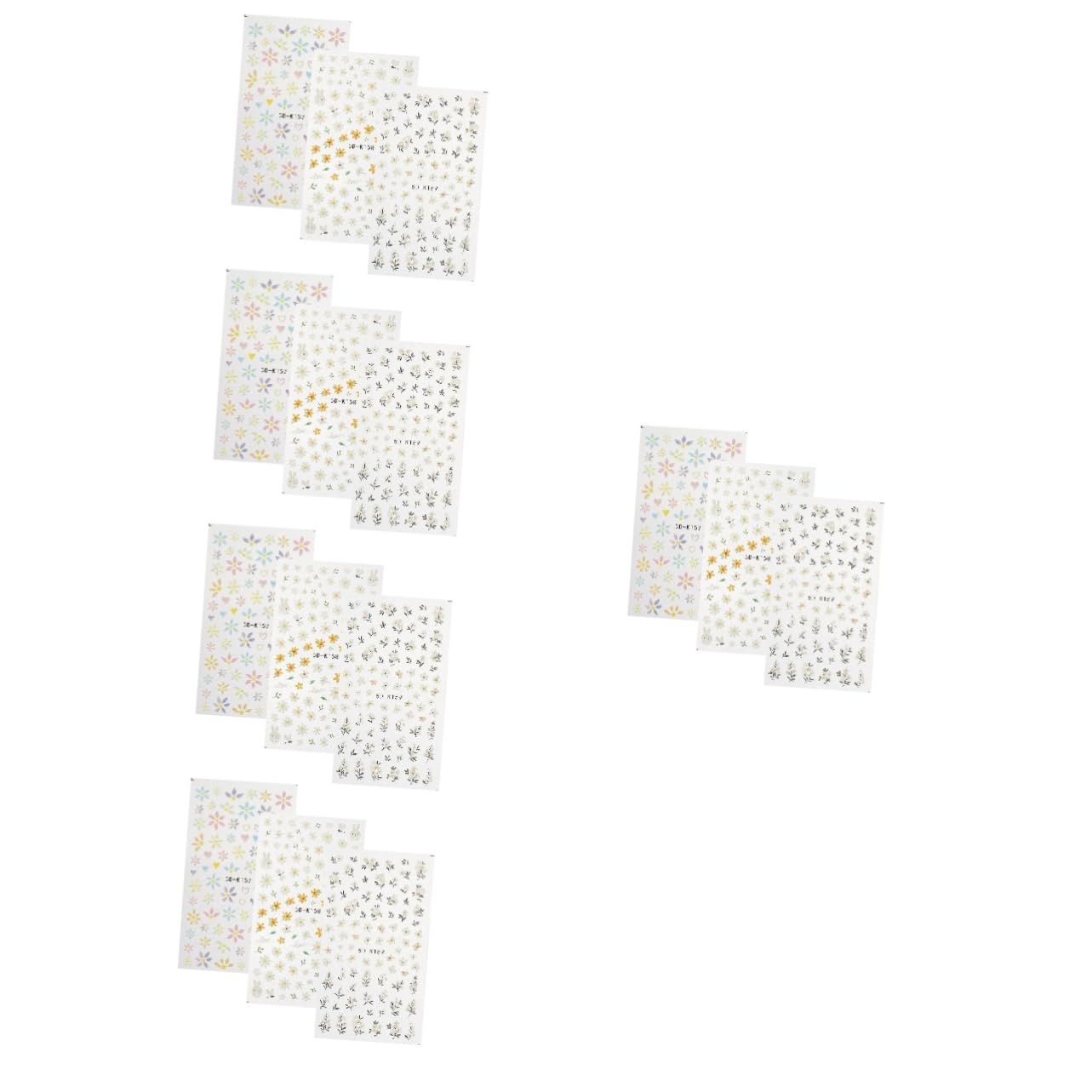 Healvian 5 Juegos De Pegatinas 5d En Relieve Para Decoración De Uñas Fáciles De Aplicar Para Mujeres Y Niñas (3 Unidades X 5)