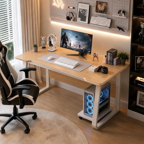 Image of Gaming Desk Computer Writing Table Student Art Modren Simple Style PC Wood Suitable Portable Desk for Home, Office