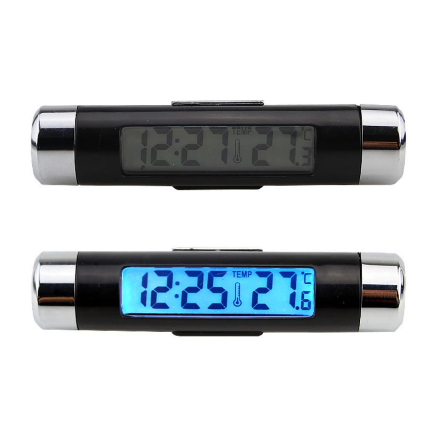 SKEIDO 1pcs Car Digital Clock & Temperature Display Electronic Clock Thermometer Auto Electronic Clock LED Backlight Digital Display
