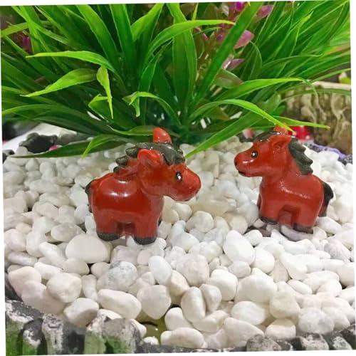 Figuras de caballos pequeños e impermeables de resina reutilizable para decoración 3