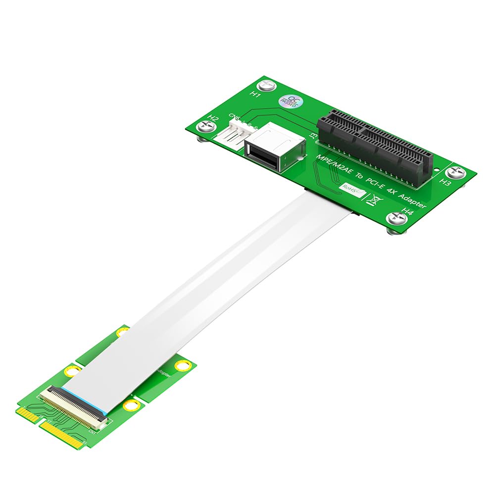 Mini PCI-E to PCI-E Express X4 Slot +USB Riser Card, with High Speed FPC FFC Cable/Magnetic Pad, for PCI-E 1X 4X 8X 16X (Vertical Installation)