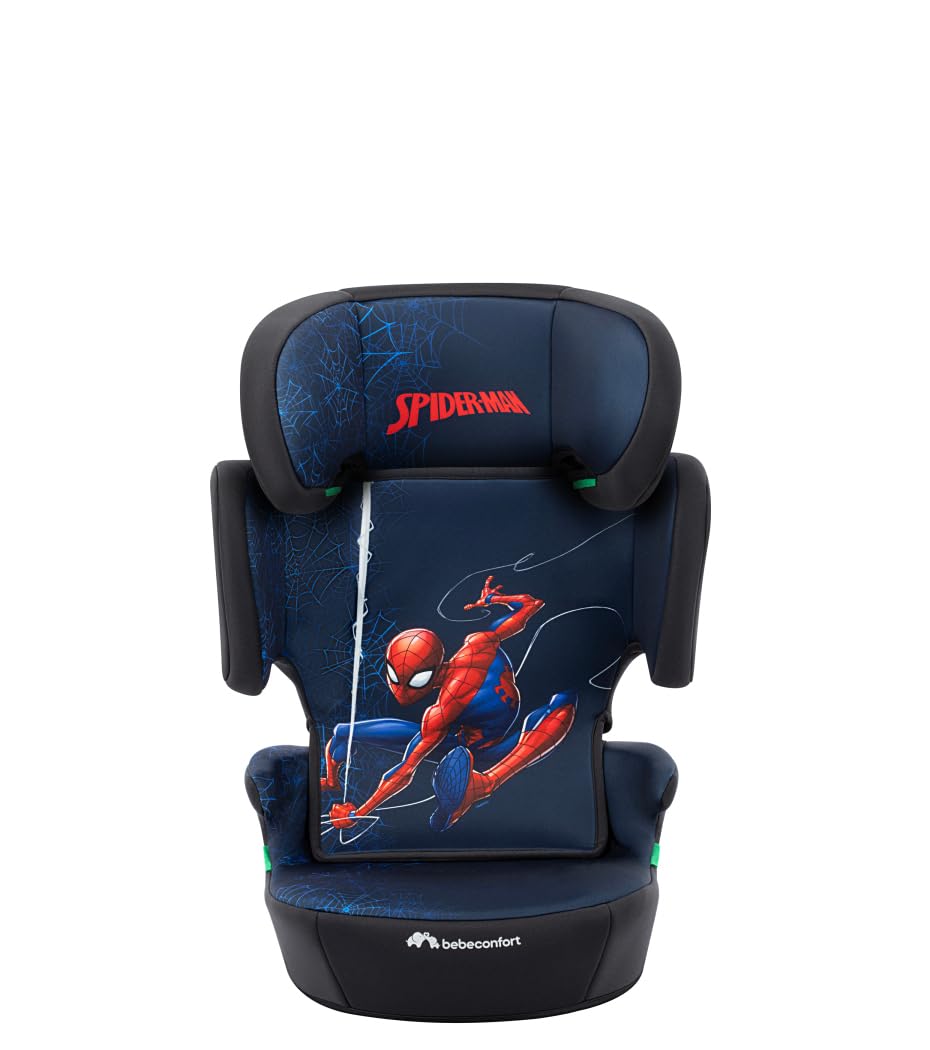 Bebeconfort Disney Hera i-Safe, Asiento Elevador Coche Respaldo, 3,5-12 años (100-150 cm), Silla Coche Fun Spiderman, Instalación Cinturón Seguridad, 14 Posiciones Reposacabezas, Fun Spiderman