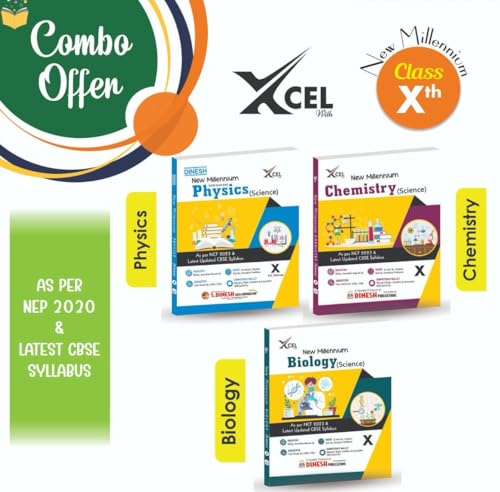 DINESH SCIENCE COMBO- New Millennium Physics, Chemistry & Biology Class 10 (for 2024-2025 Session) (1set of 3 Books)