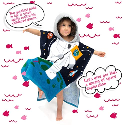 image for ArkiFACE ZINGLIFE Pink Girls Kids Hooded Poncho Bath Towel for Beach P