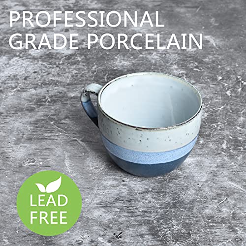 Bosmarlin Large Stoneware Coffee Latte Mug Set Of 2, Ceramic Jumbo Soup Mugs For Office And Home, 18 Oz, Dishwasher And Microwave Safe (Blue, 2) #TOP2