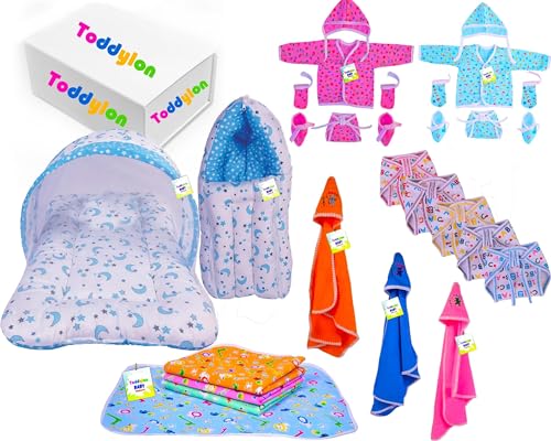 Image of Toddylon Flat Bed 24 in 1 Baby Products All New Born Combo (Multicolour, 0-6 Months)