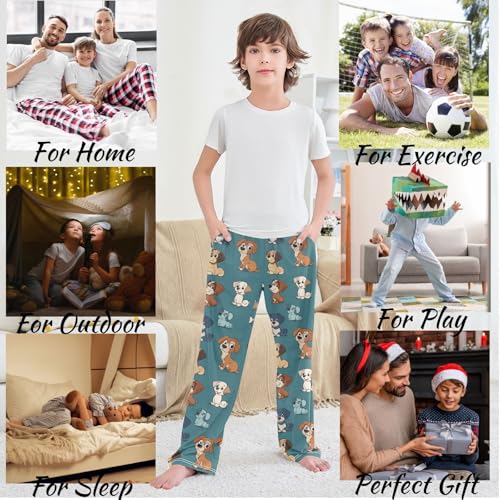 visesunny Boys' Pants Dogs Jogger Pants Elastic Waist Long Bottoms Trousers with Pockets 5