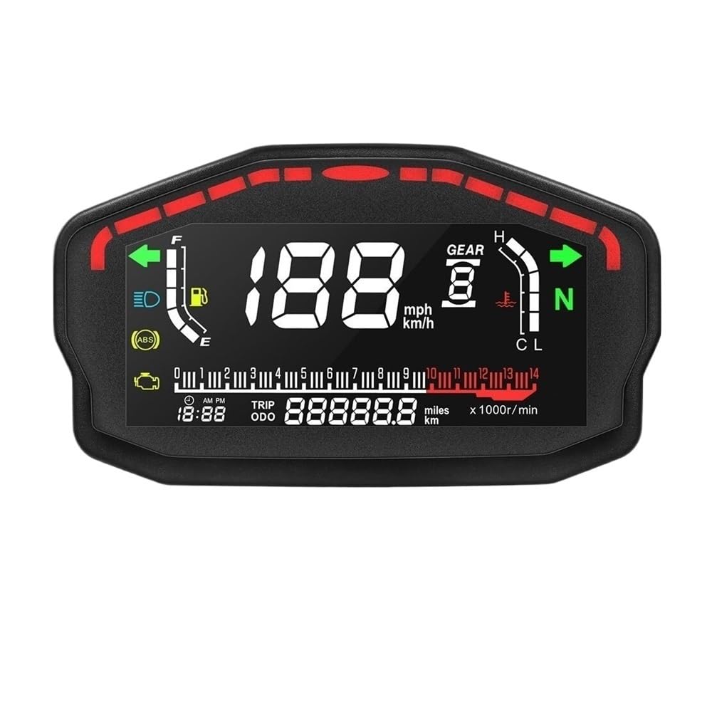 Digitale contagiri Tachimetro Universale Per Moto Digitale 14000 RPM Contachilometri Per Veicoli A Motore Strumento Indicatore Temperatura Acqua Carburante