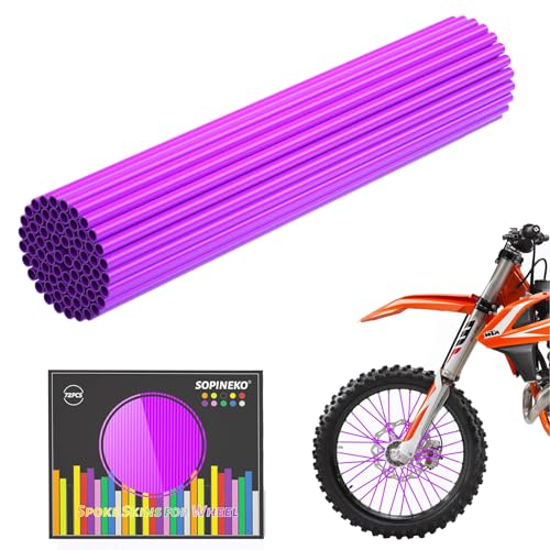 Image of 72Pcs Spoke Skins Covers Spoke Wraps Wheel Decoration for Motorcycle Bicycle Dirt Bike Wheelchair(Purple)